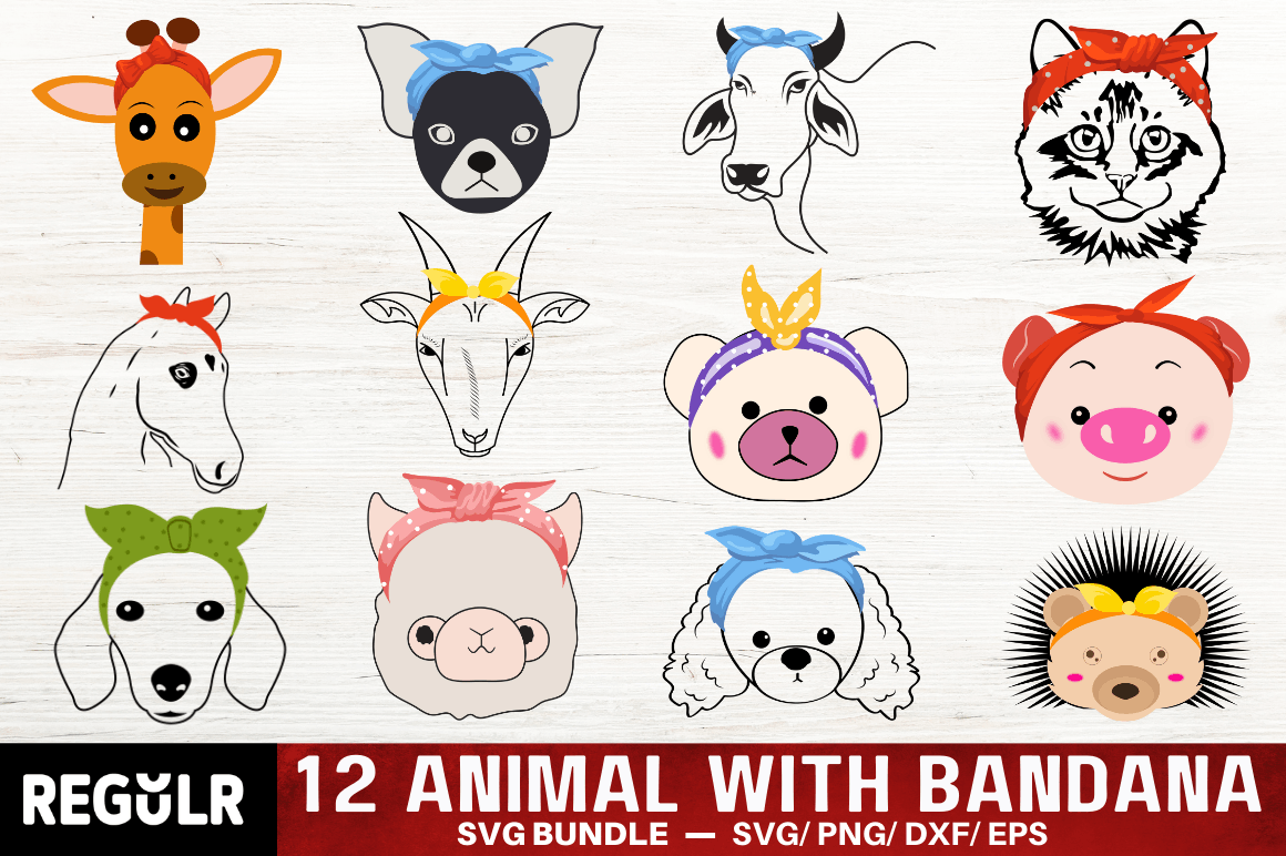 Animal with Bandana SVG Bundle