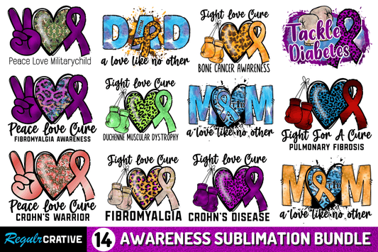 Awareness Sublimation Design Bundle