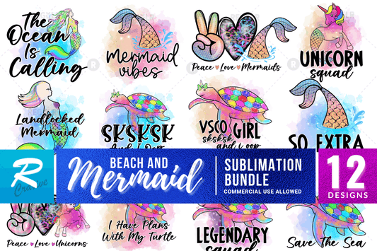 Beach And Mermaid Sublimation