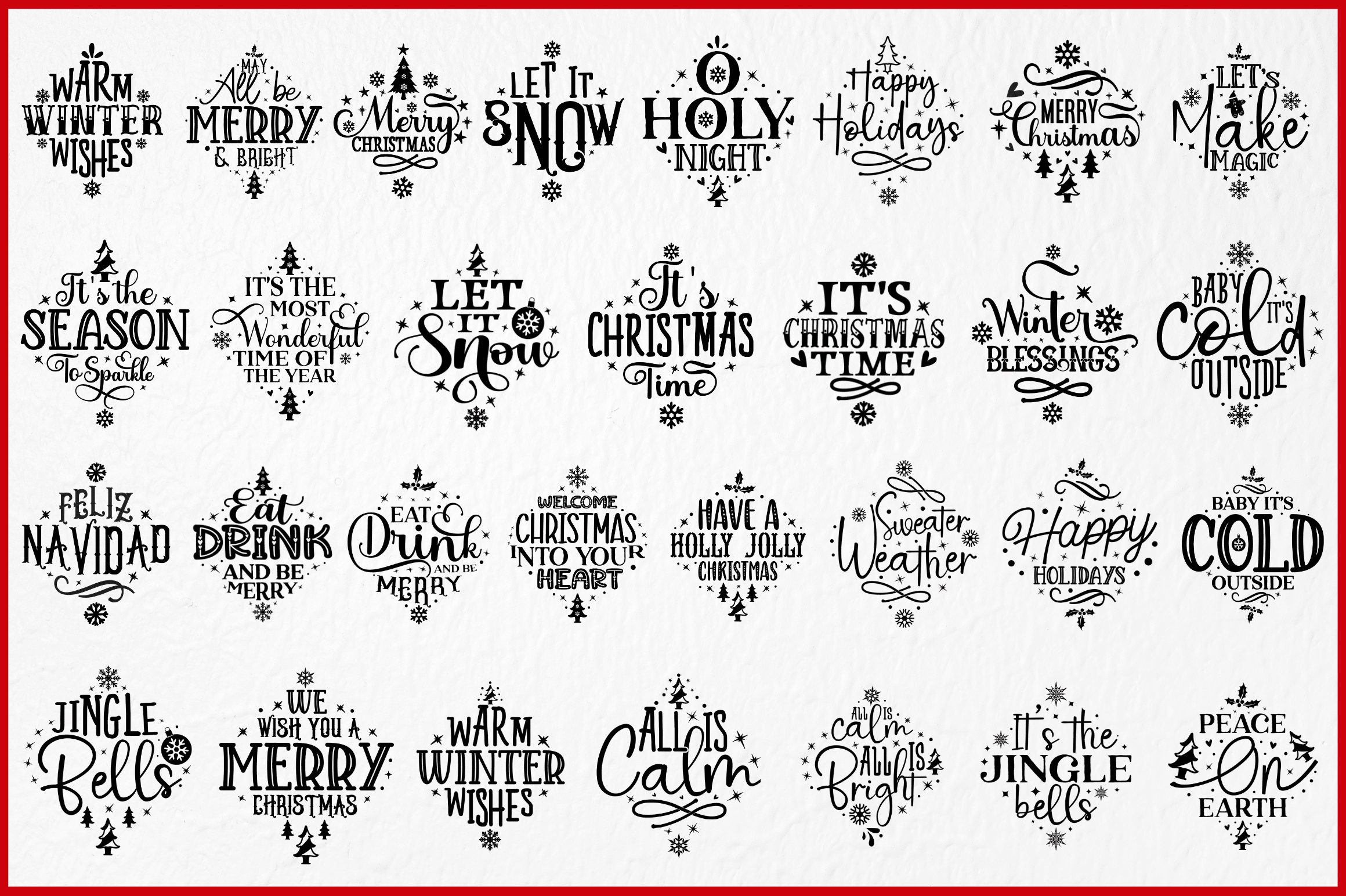 Christmas Arabesque Tile SVG Bundle