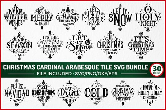 Christmas Arabesque Tile SVG Bundle