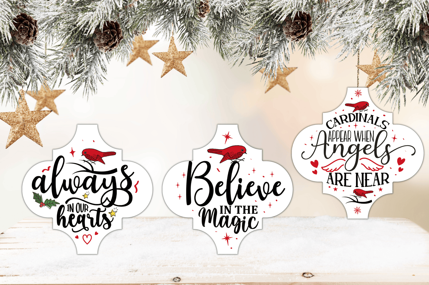 Christmas Cardinal Arabesque SVG Bundle