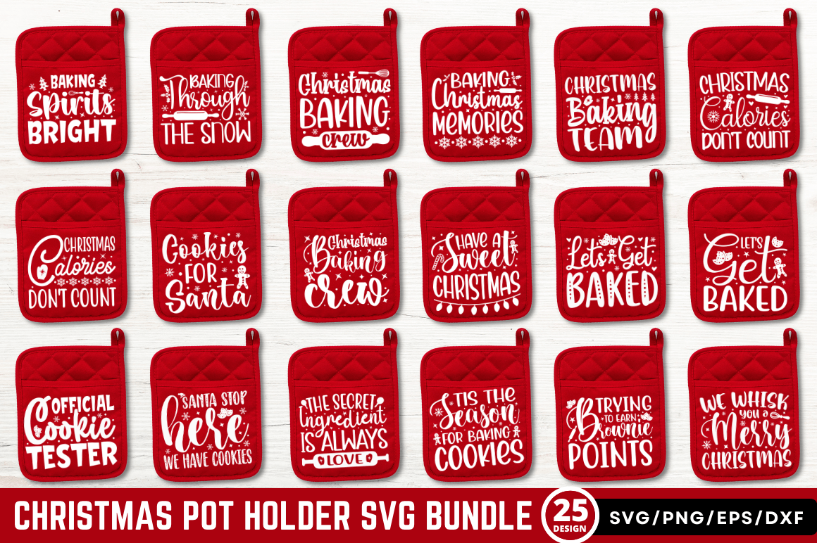 Christmas Pot Holder SVG Bundle