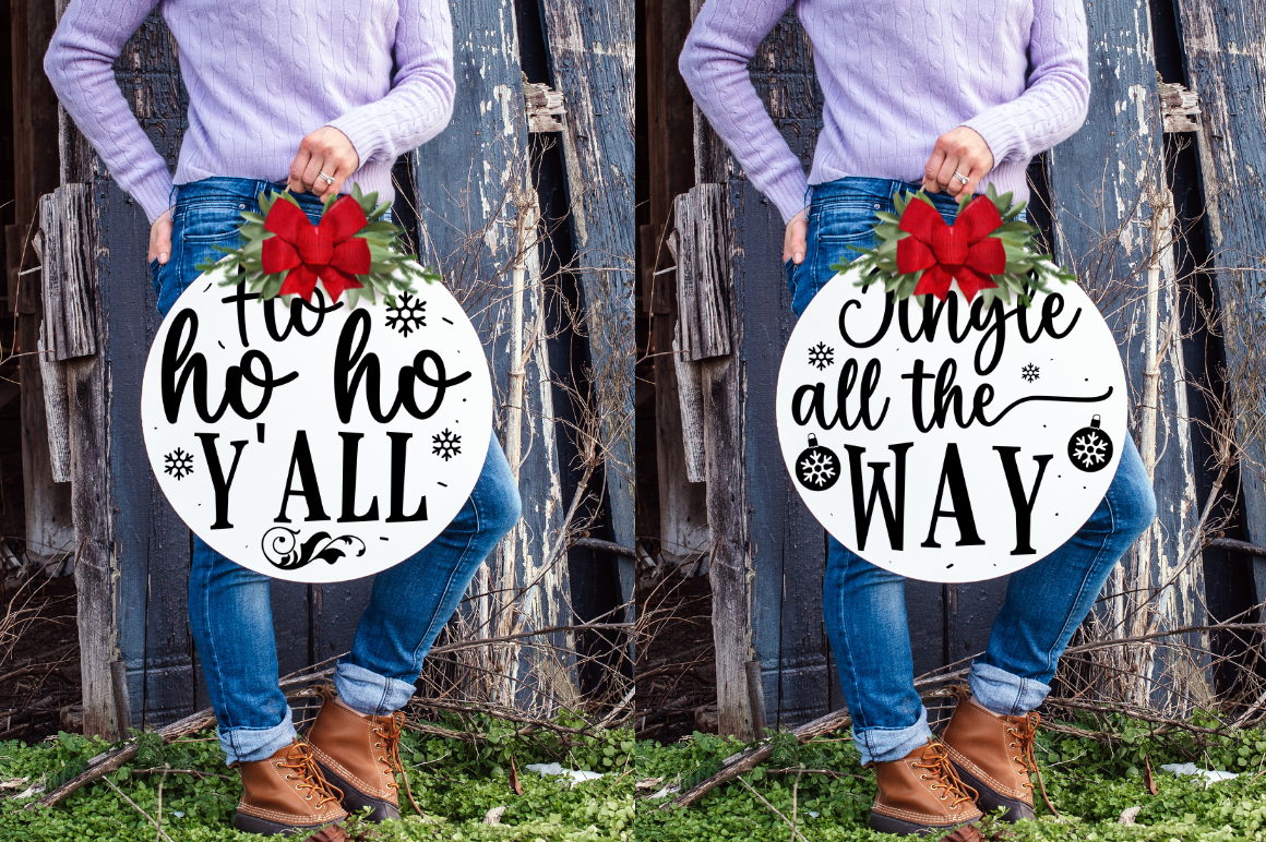 Christmas Round Sign SVG Bundle