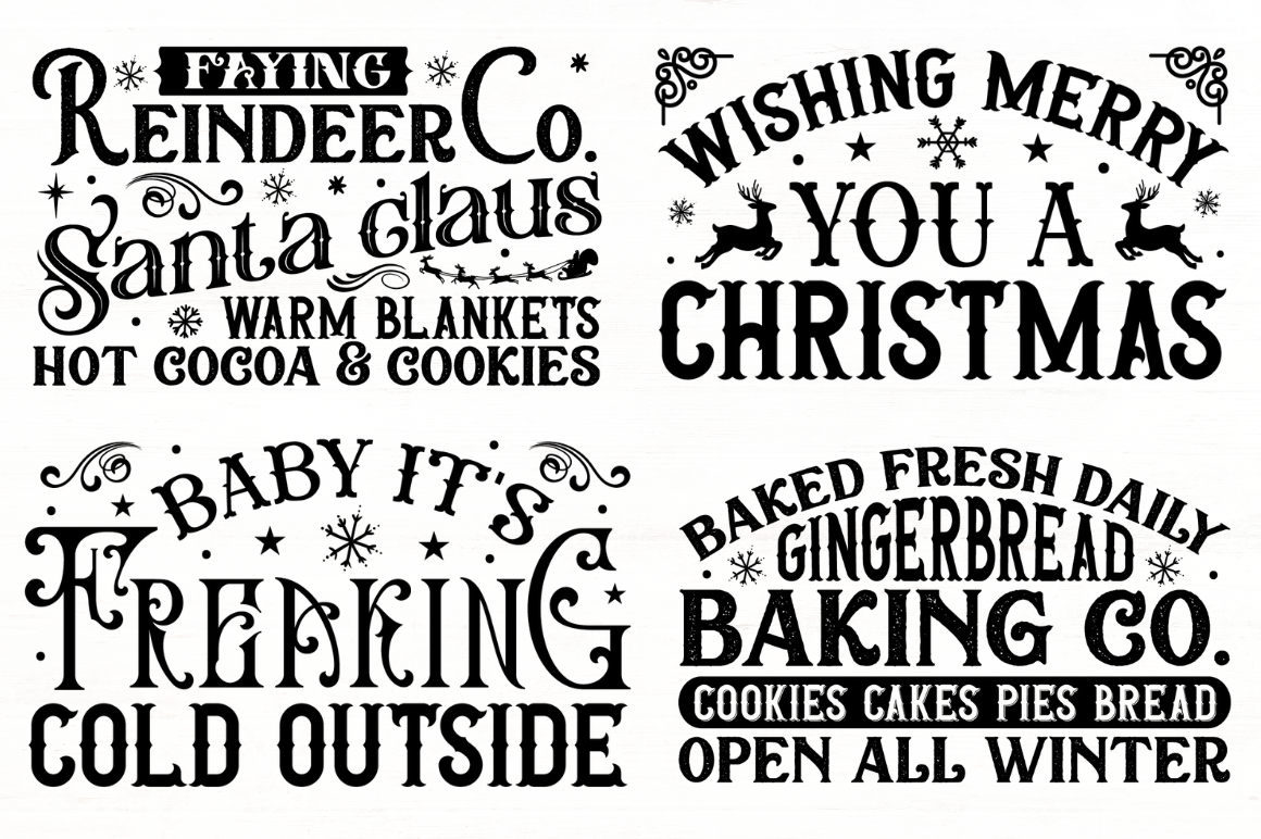 Vintage Christmas Sign Bundle