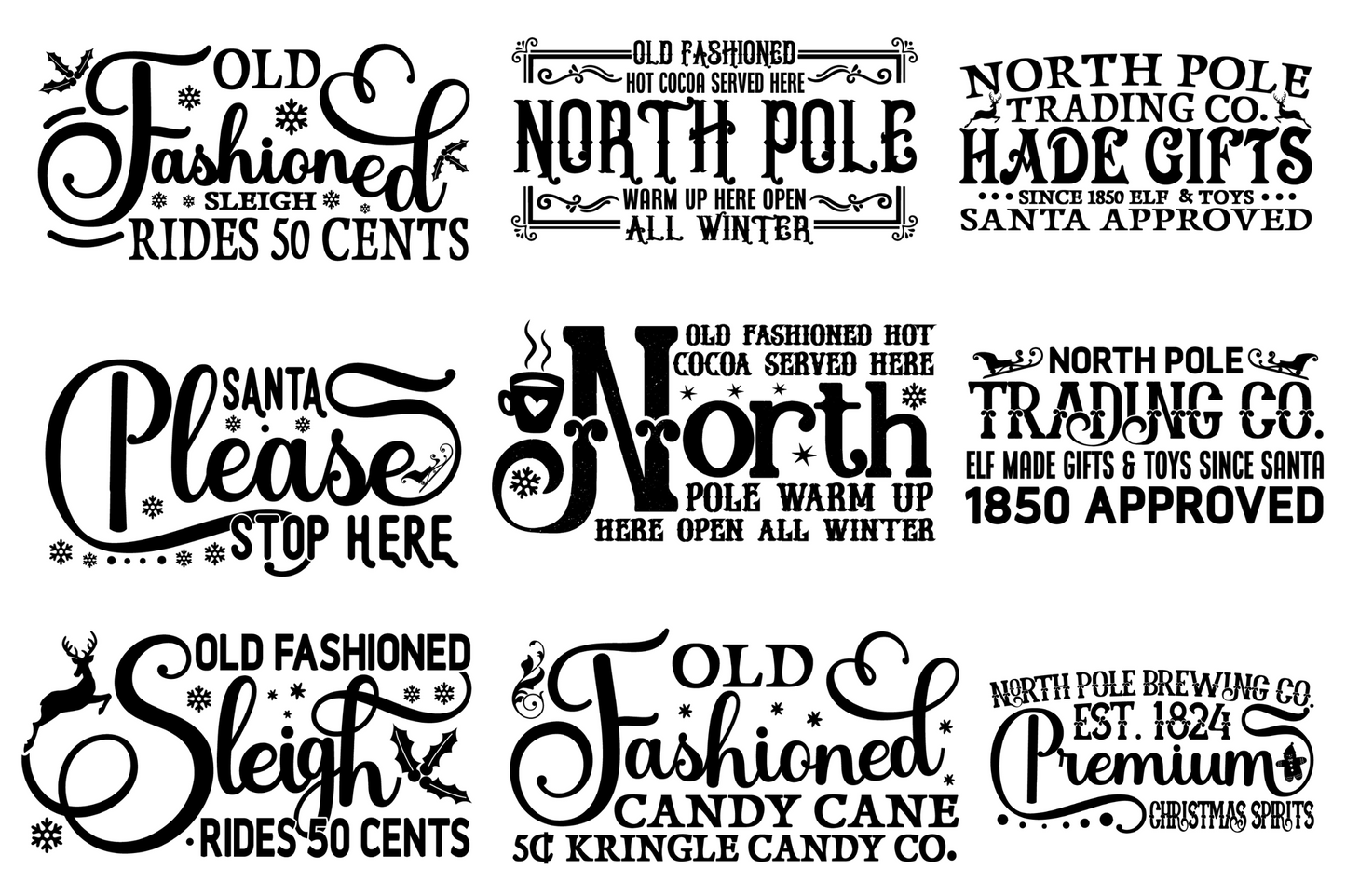 Vintage Christmas Sign SVG Bundle