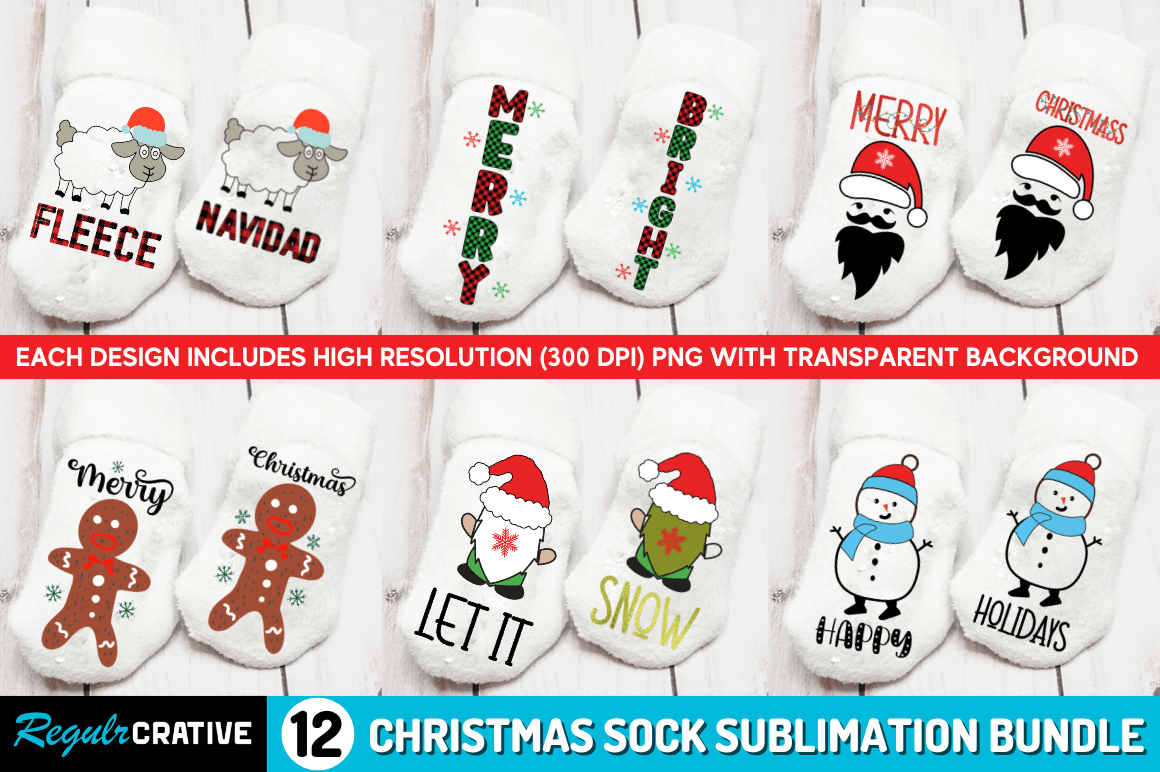 Christmas Sock Sublimation Bundle