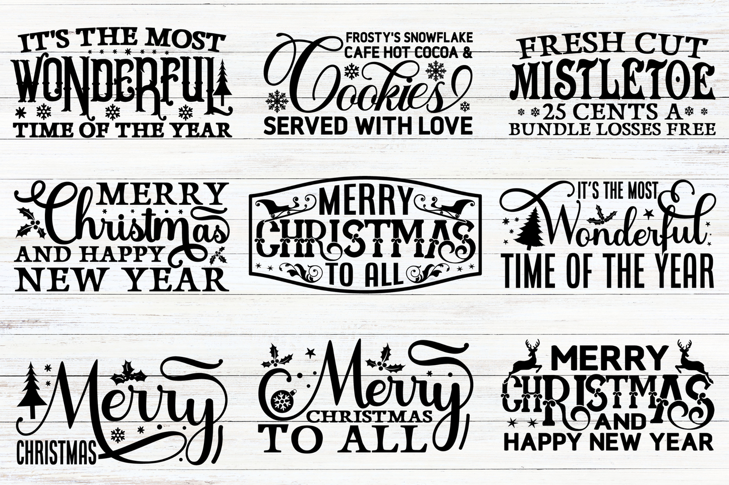 Vintage Christmas Sign SVG Bundle