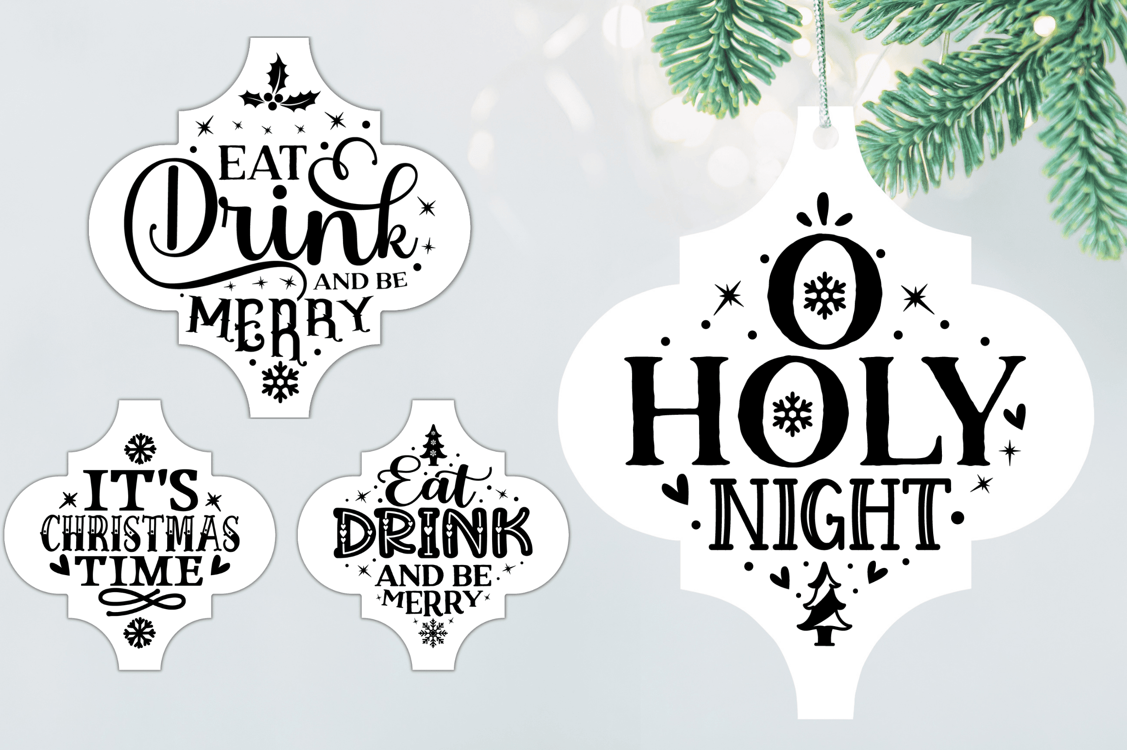 Christmas Arabesque Tile SVG Bundle