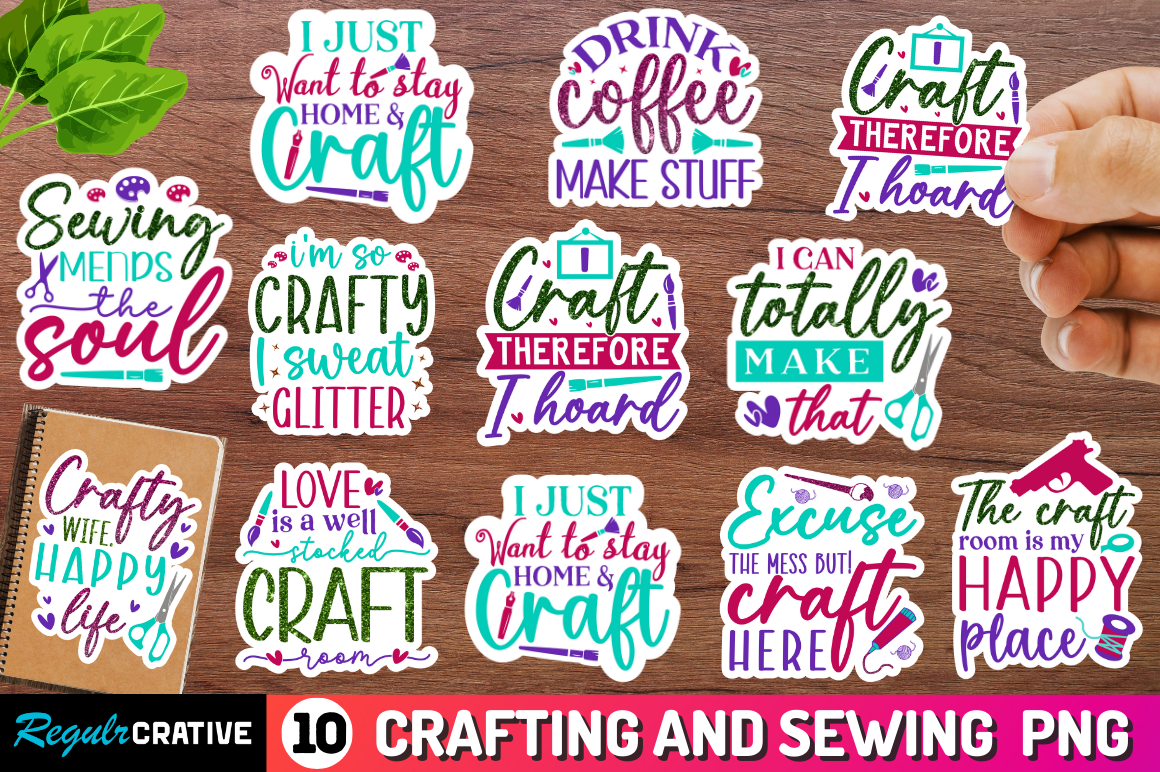 Crafting Printable Stickers Png Bundle