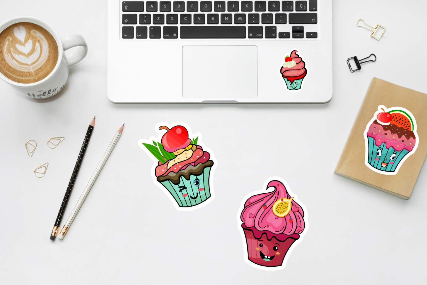 Cute Kawaii Cupcakes SVG Bundle