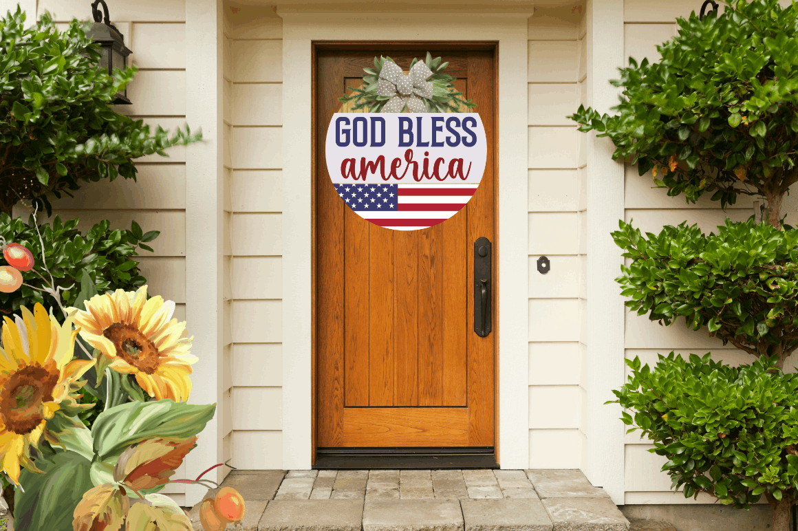 4th of July Door Round Signs PNG Bundle