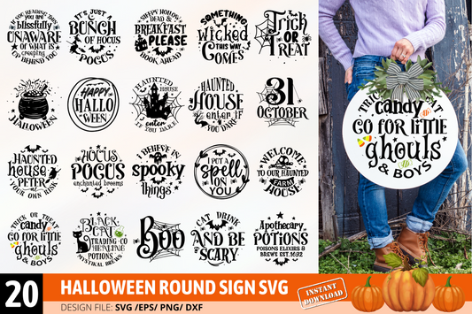 Halloween Round Sign Bundle