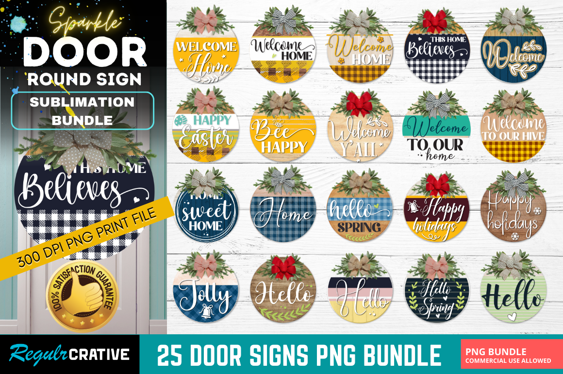 Door Round Signs png Bundle