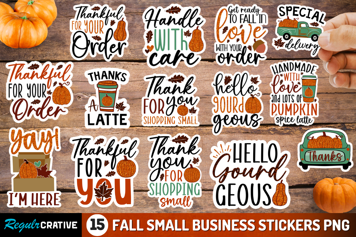 Fall Small Business Png Stickers Bundle