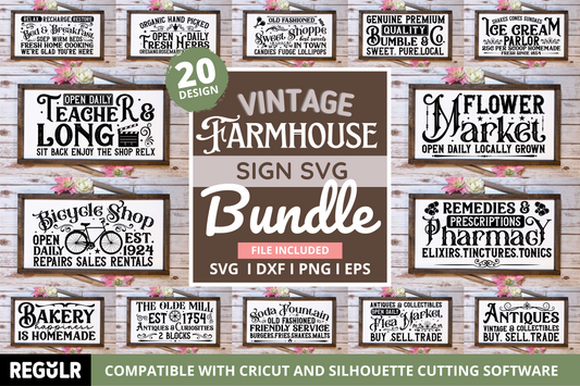 Vintage Farmhouse Signs svg Bundle