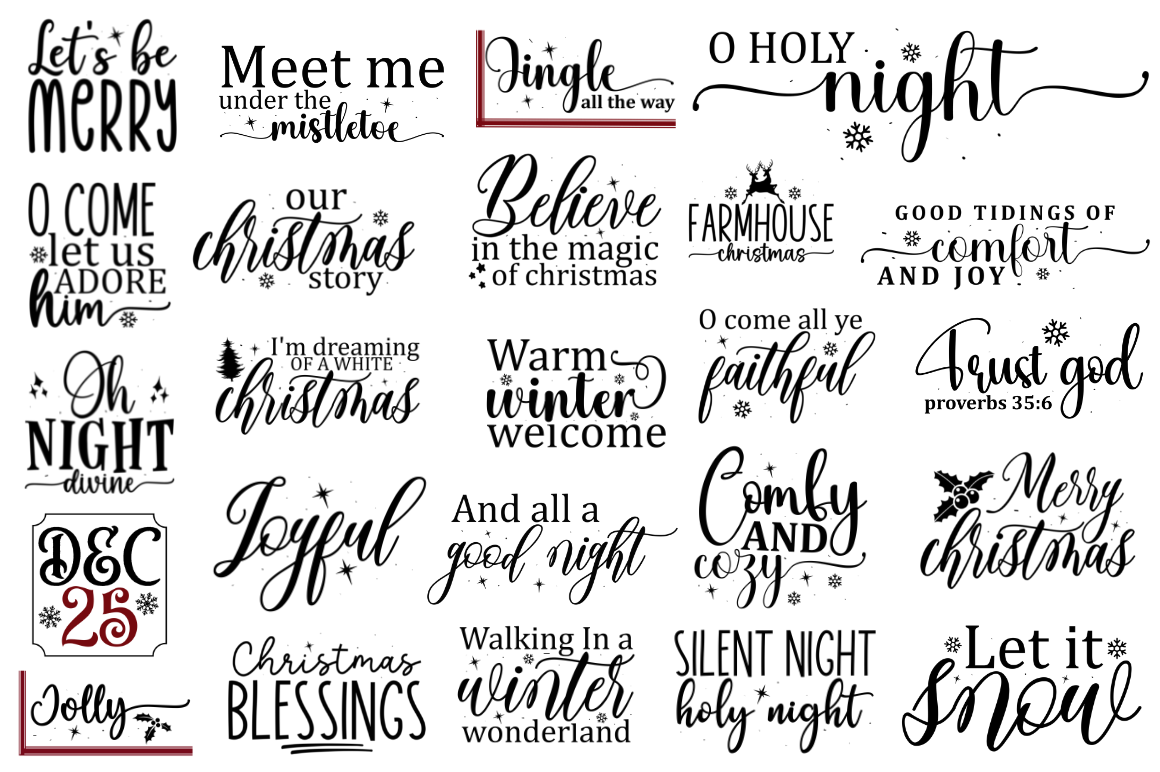 Farmhouse Christmas Sign Svg Bundle