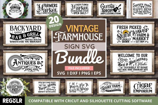 Vintage Farmhouse Sign svg  Bundle