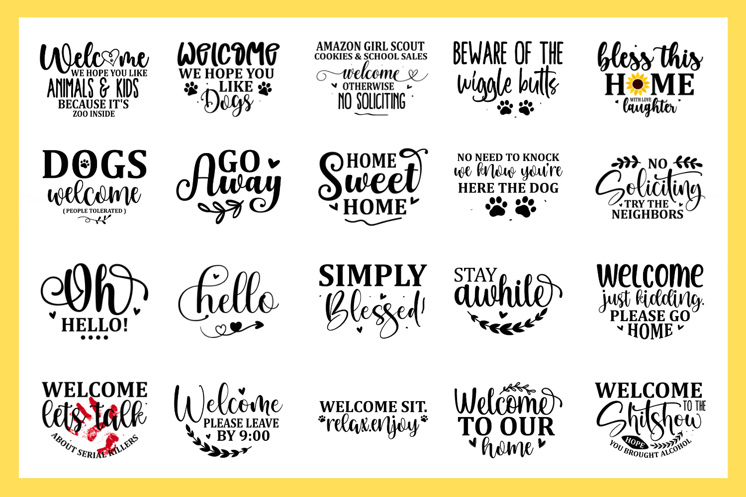 Door Sign SVG Bundle