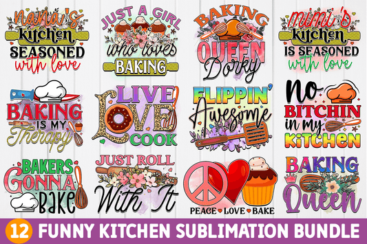 Funny Kitchen Sublimation Design Bundle