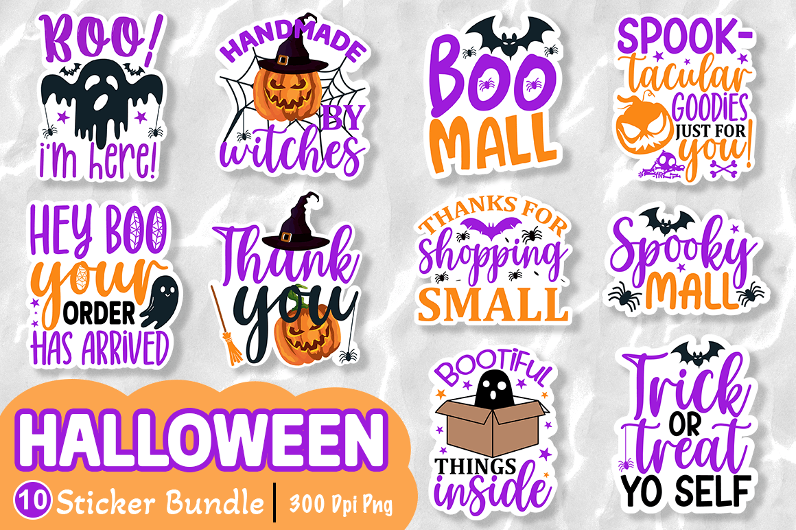 Halloween Printable Sticker Bundle