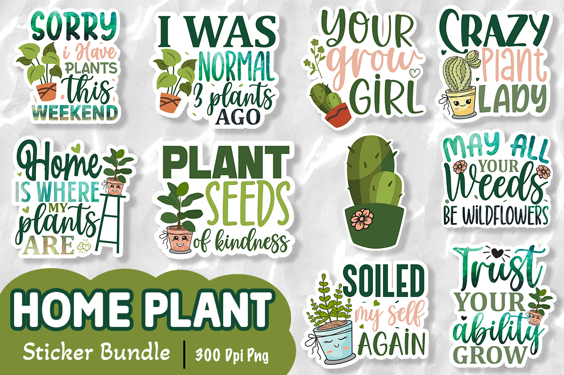 Home Plant Printable Sticker Bundle