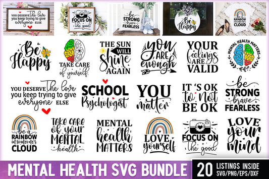 Mental Health SVG Design Bundle