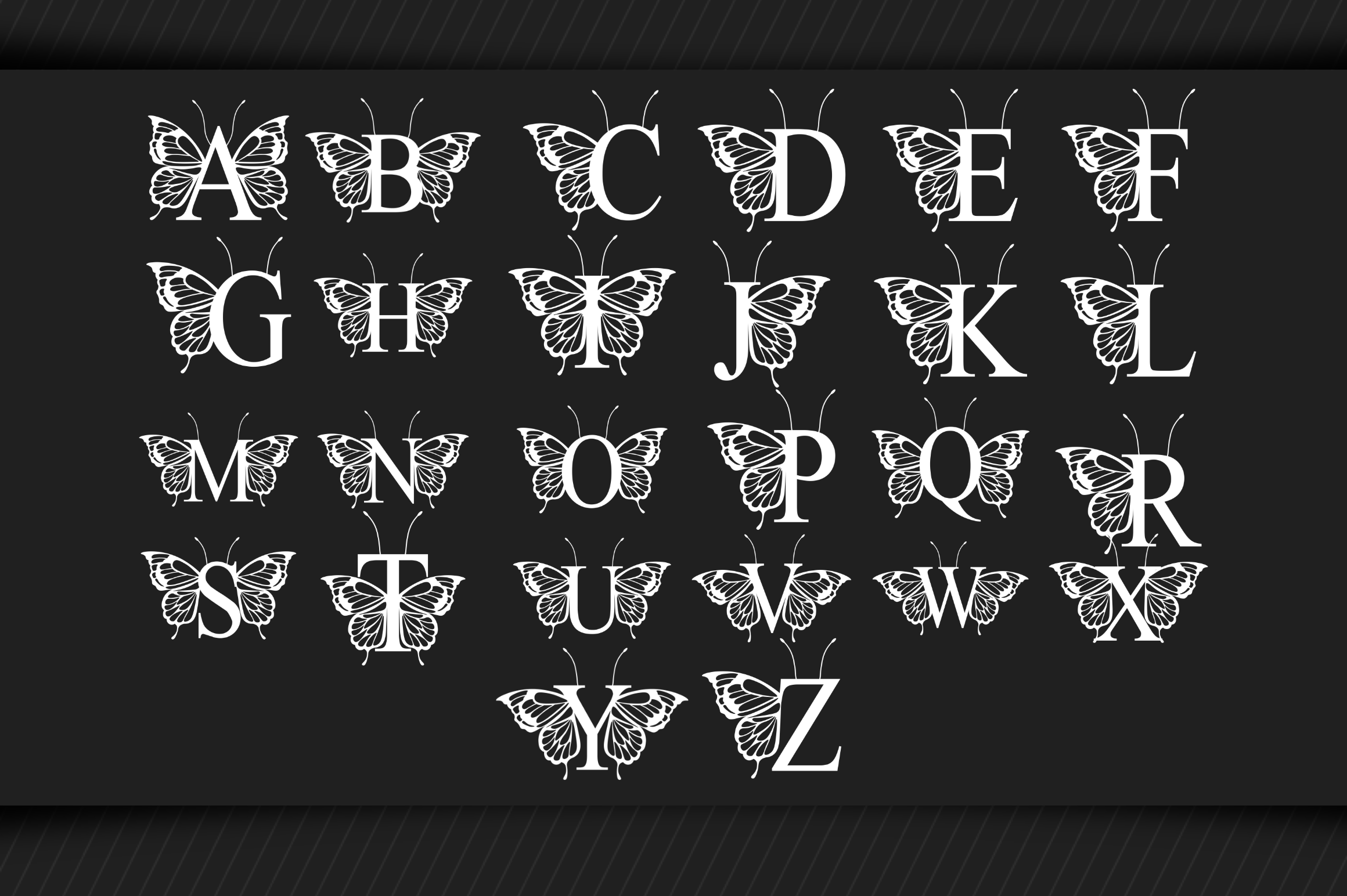 Butterfly Letters A-Z SVG Bundle