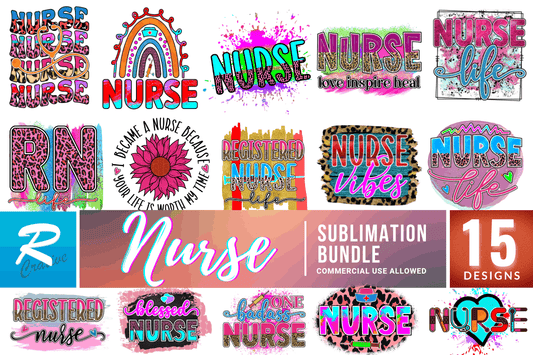 Nurse Sublimation Design Bundle