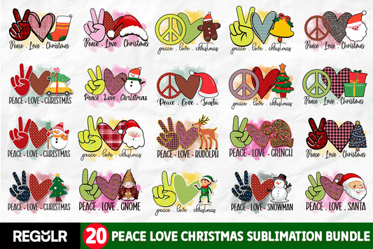 Peace Love Christmas Sublimation Bundle