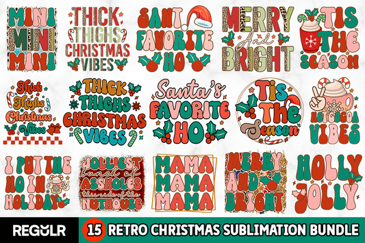 Retro Christmas Sublimation Bundle