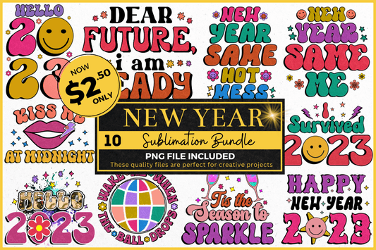 New year Retro Sublimation Bundle