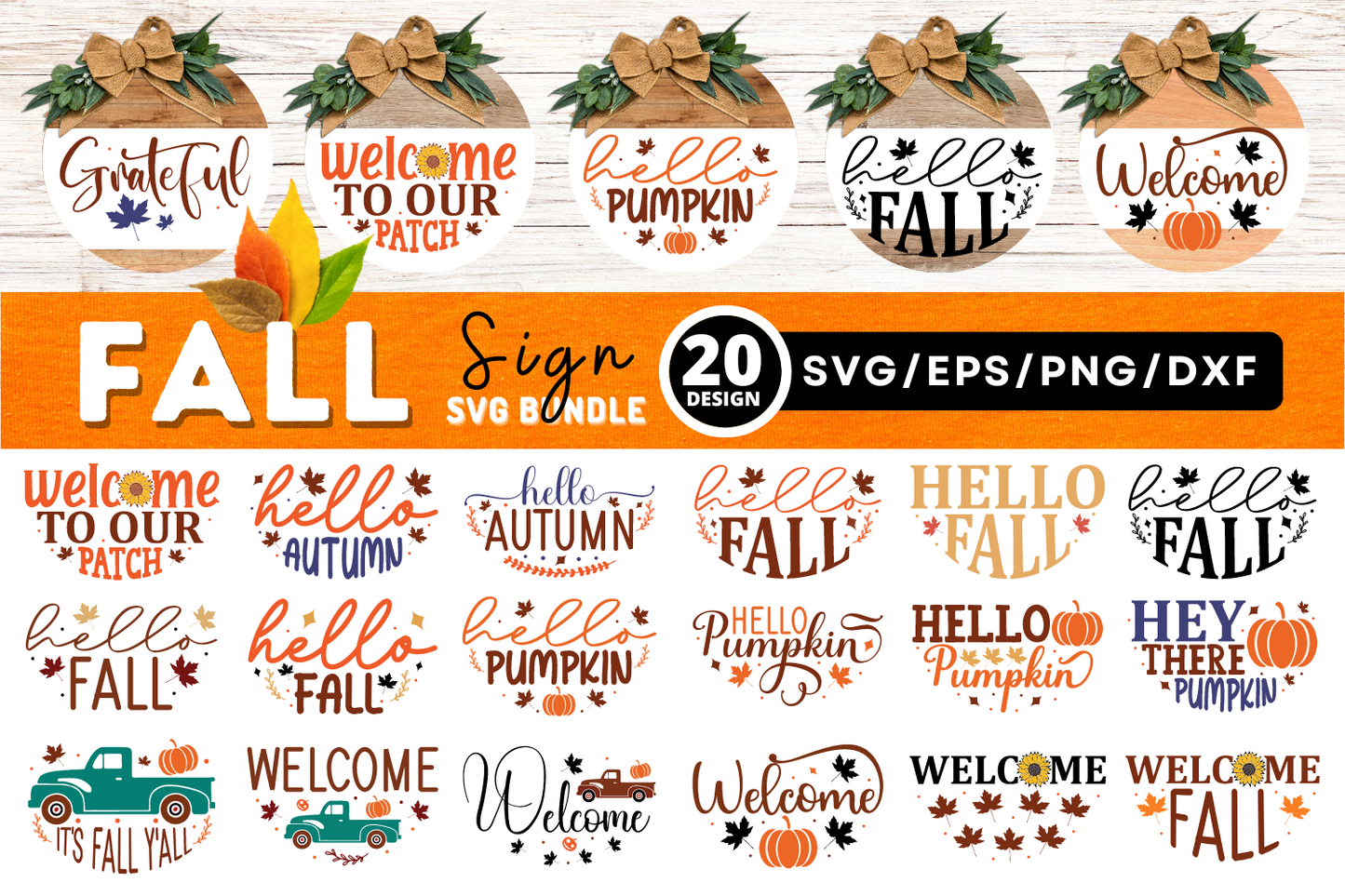 Fall Round Signs Bundle