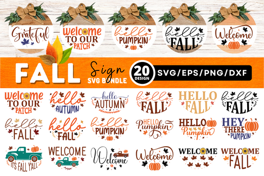 Fall Round Signs Bundle