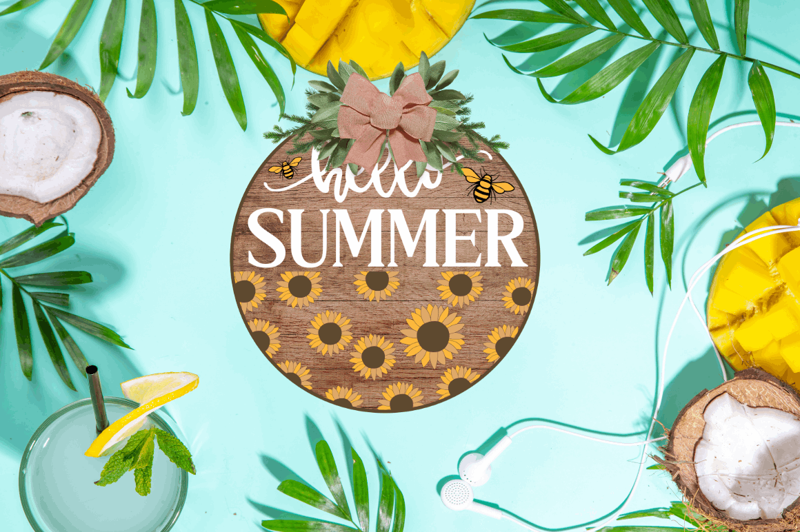 Summer Door Round Signs PNG Bundle