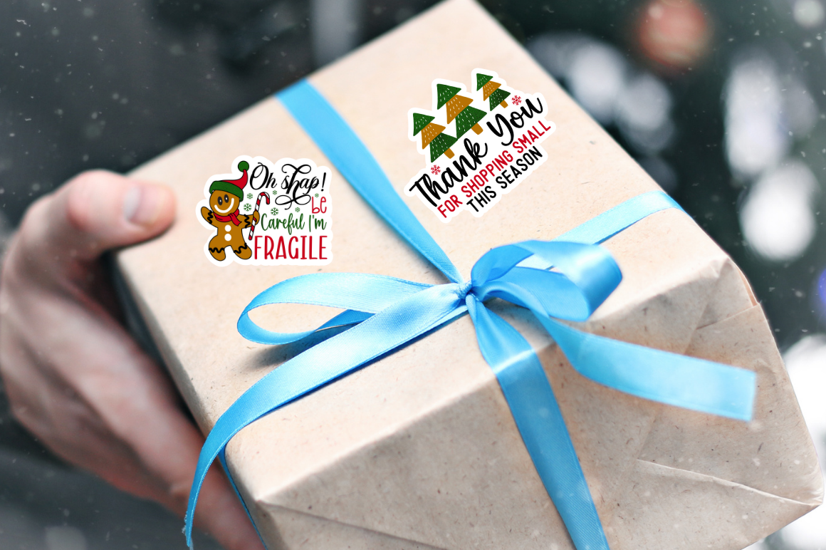 Christmas Small Business Stickers Png Bundle