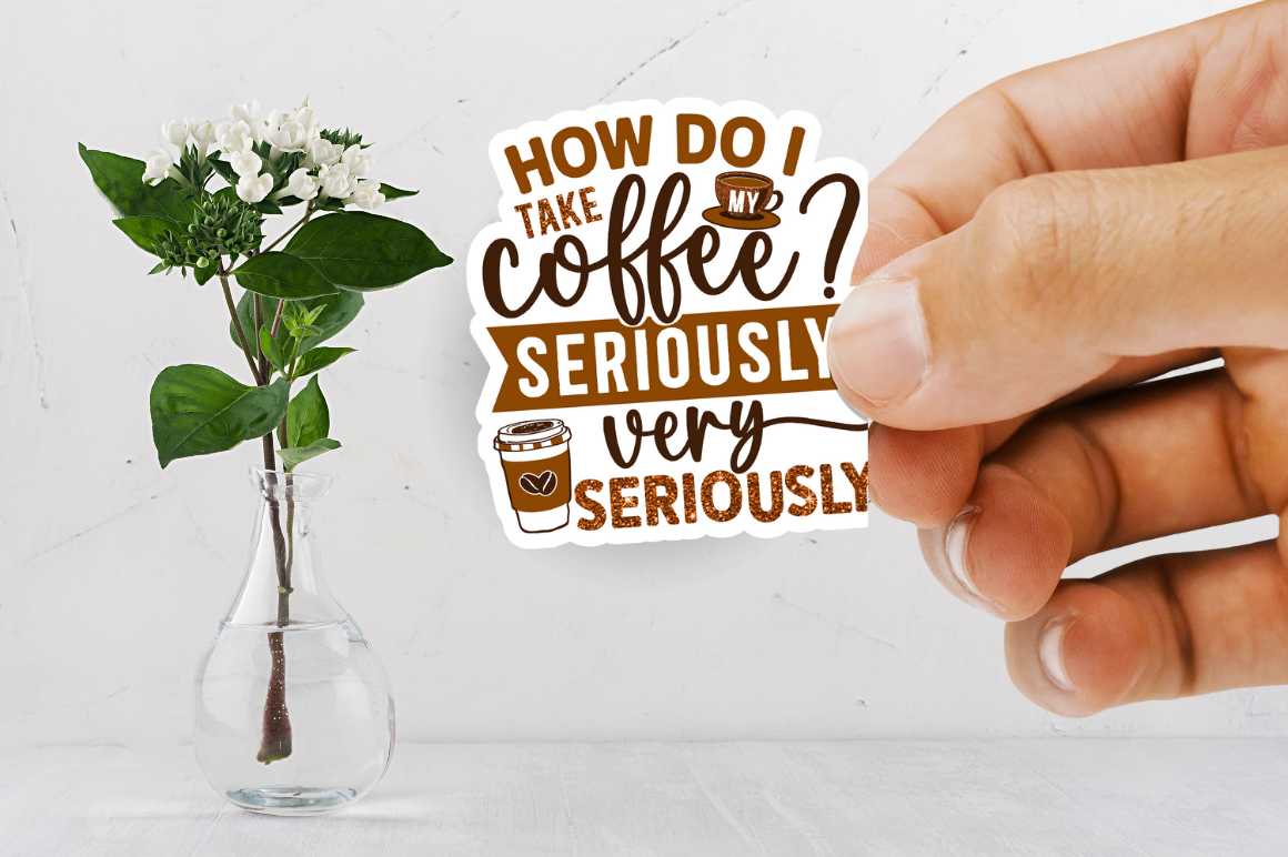 Funny Coffee Printable  Stickers Png Bundle