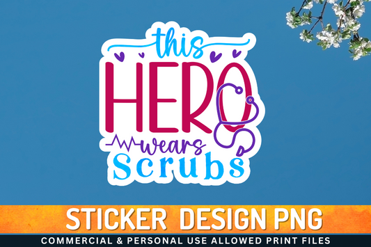 This hero wears scrubs Sticker PNG Design Downloads