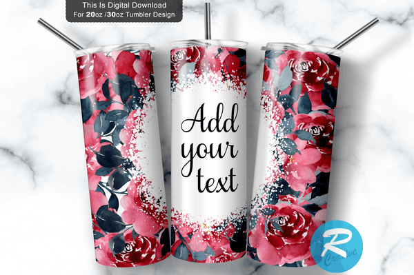 Watercolor Seamless Floral 20 oz / 30 oz Skinny Tumbler