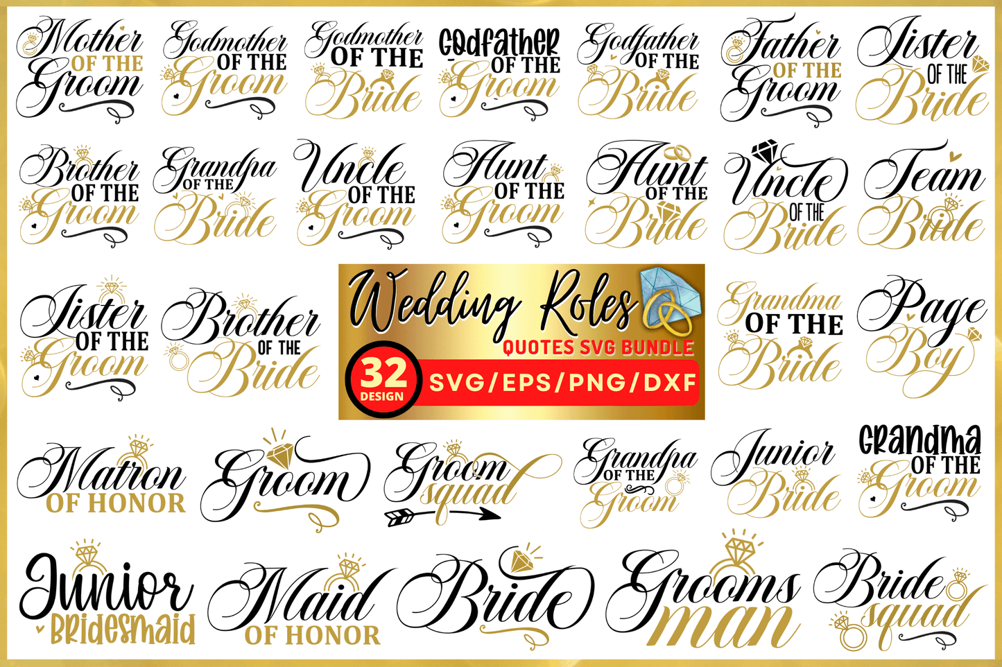 Wedding Roles SVG Bundle