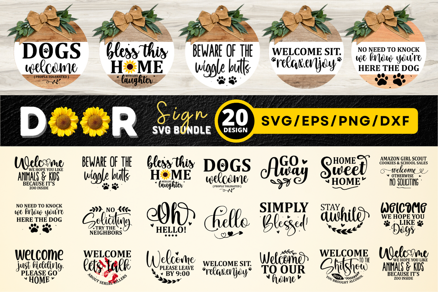 Door Sign SVG Bundle