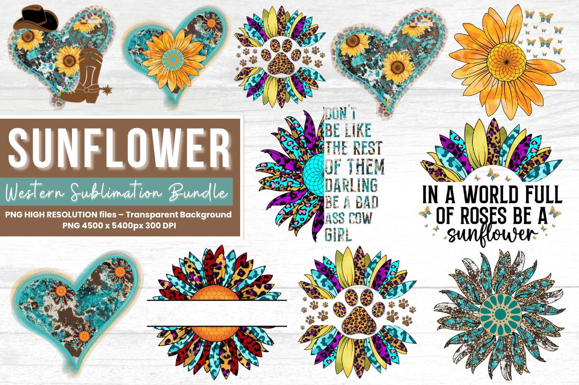 Western Sunflower Sublimation Bundle