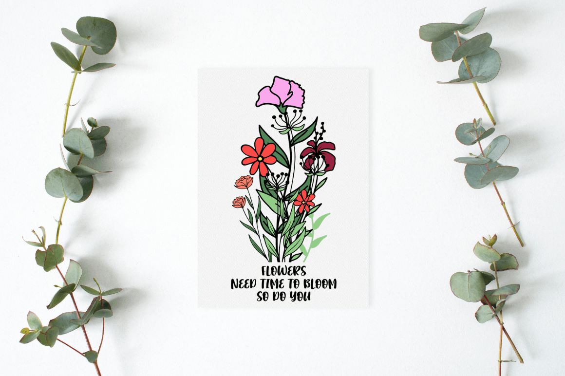 Flower with Inspirational SVG Quote Bundle