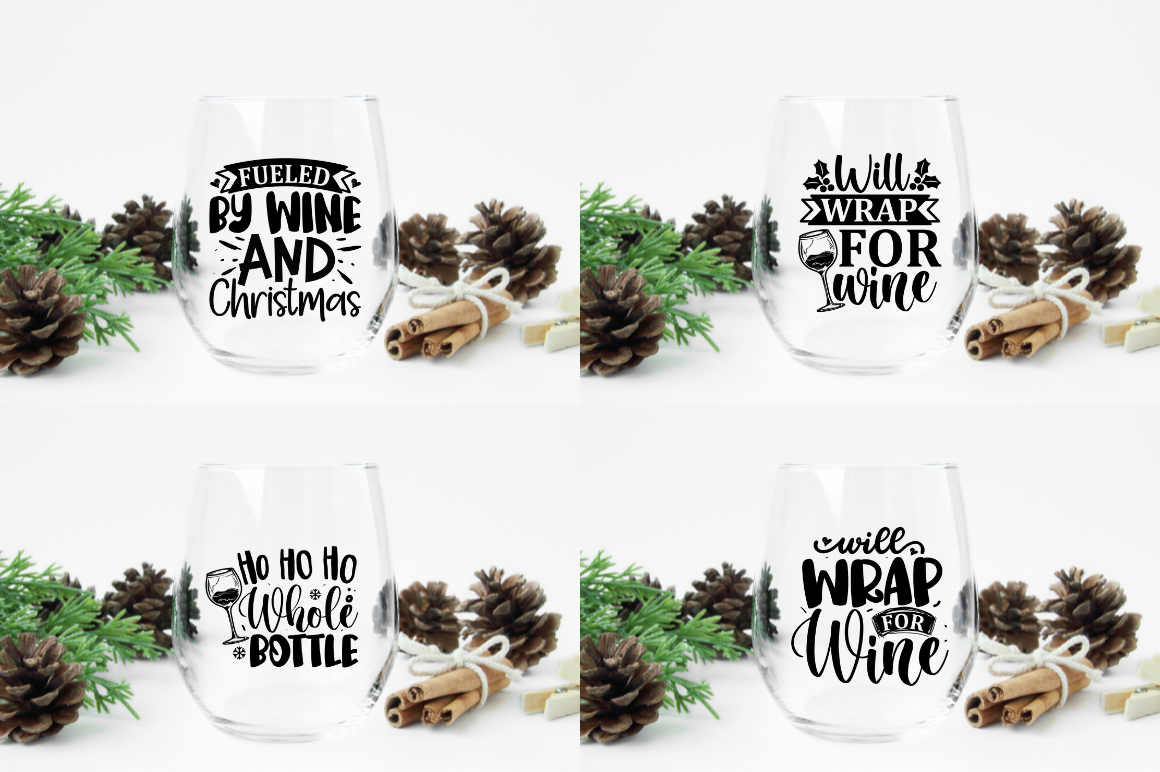 Christmas Wine SVG designs Bundle