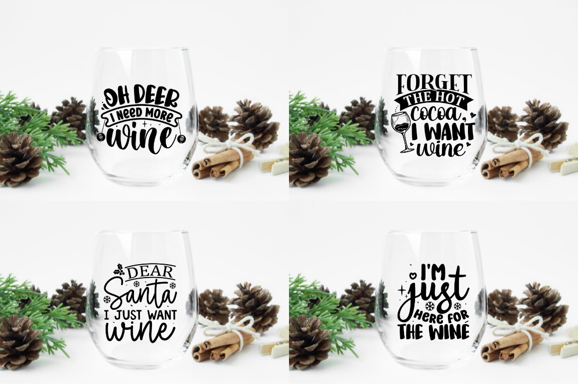 Christmas Wine SVG designs Bundle