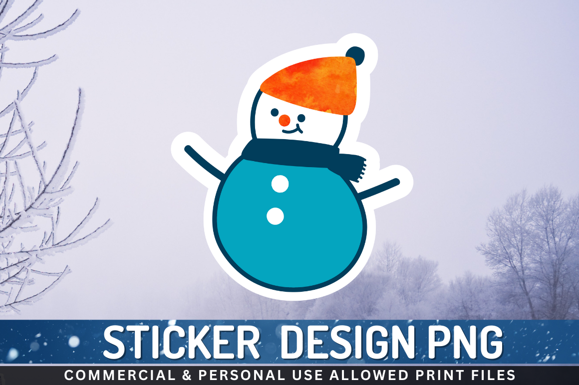 Winter snowman  Clipart Sticker PNG Design Downloads, PNG Transparent