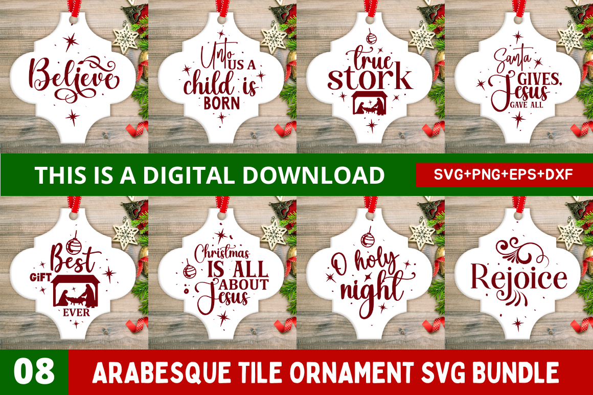 Arabesque Tile Ornament SVG design Bundle