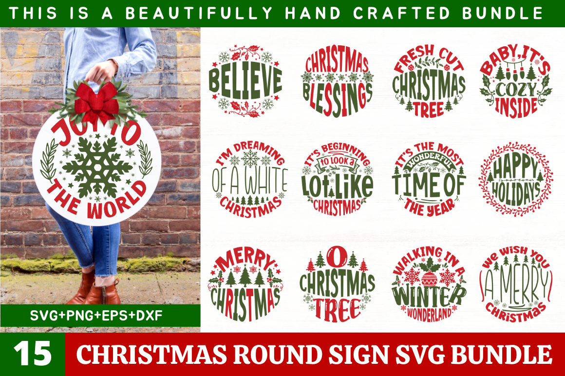 Christmas Round sign Bundle