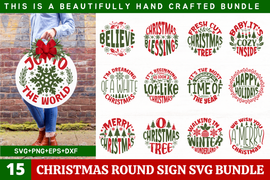 Christmas Round sign Bundle