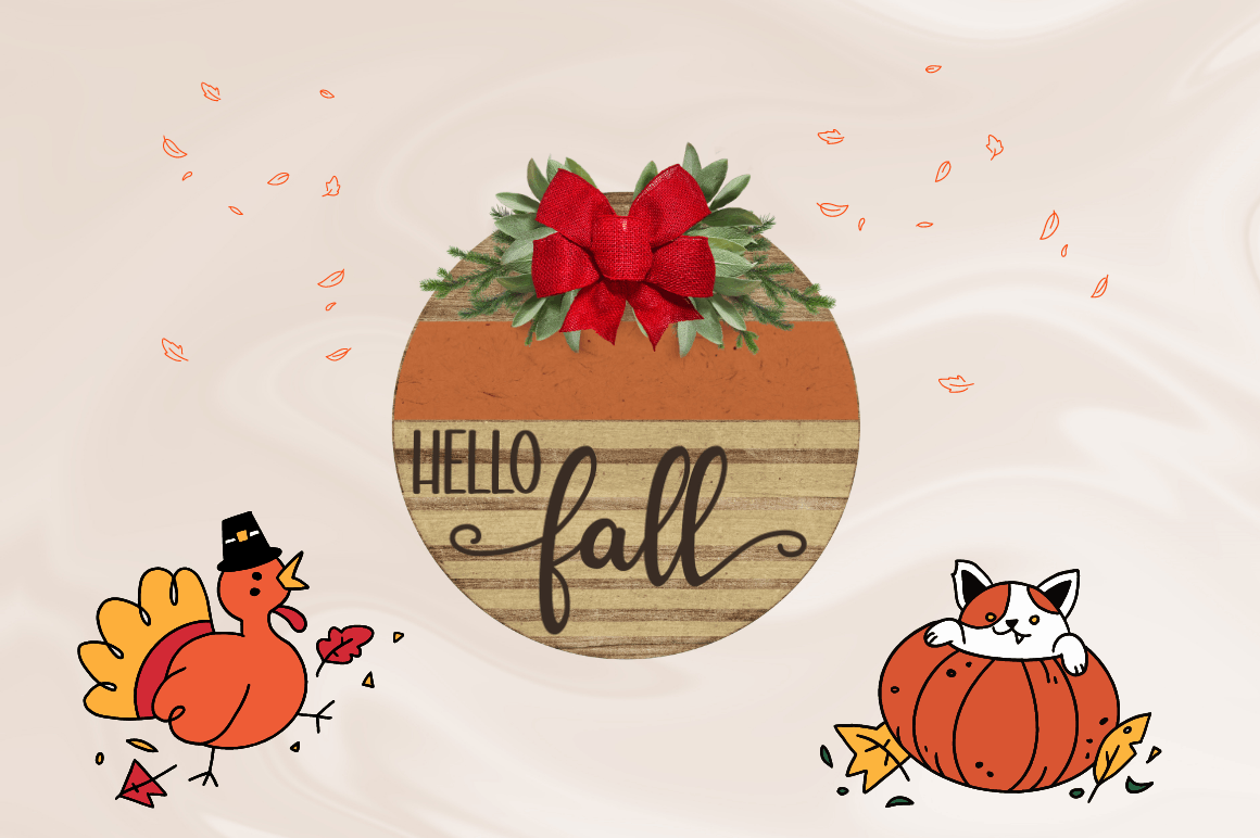 Fall Door Round Signs png Bundle